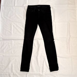 ARITZIA The Castings Mid-Rise Destroyed Skinny Jeans (Overdye Black) // SIZE 24